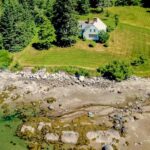 aerial view of the house and the beach Maine Vacation Rental