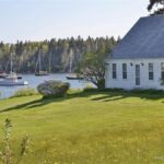 front of the house overlooking the harbor