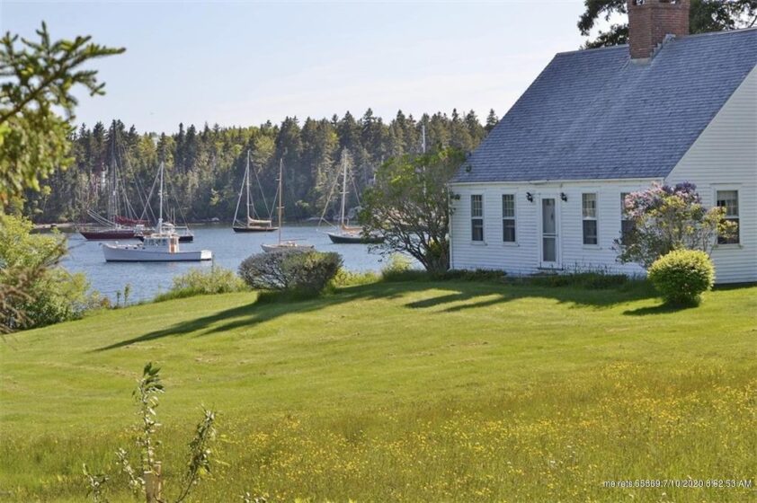 front of the house overlooking the harbor